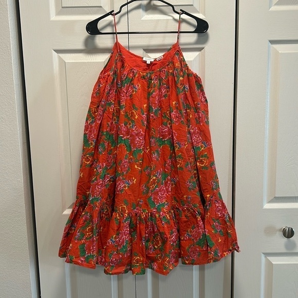 RHODE Dresses & Skirts - Rhode Resort Red Floral Sleeveless Nala Flare Hem Lined Mini Dress Size Small